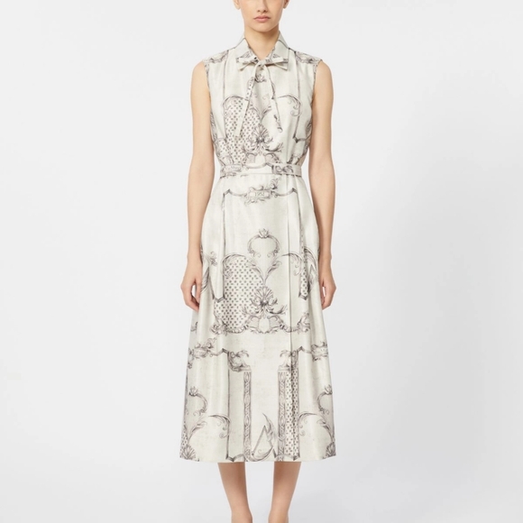 MaxMara Printed Mikado shirt dress - Ivory - Picture 3 of 14